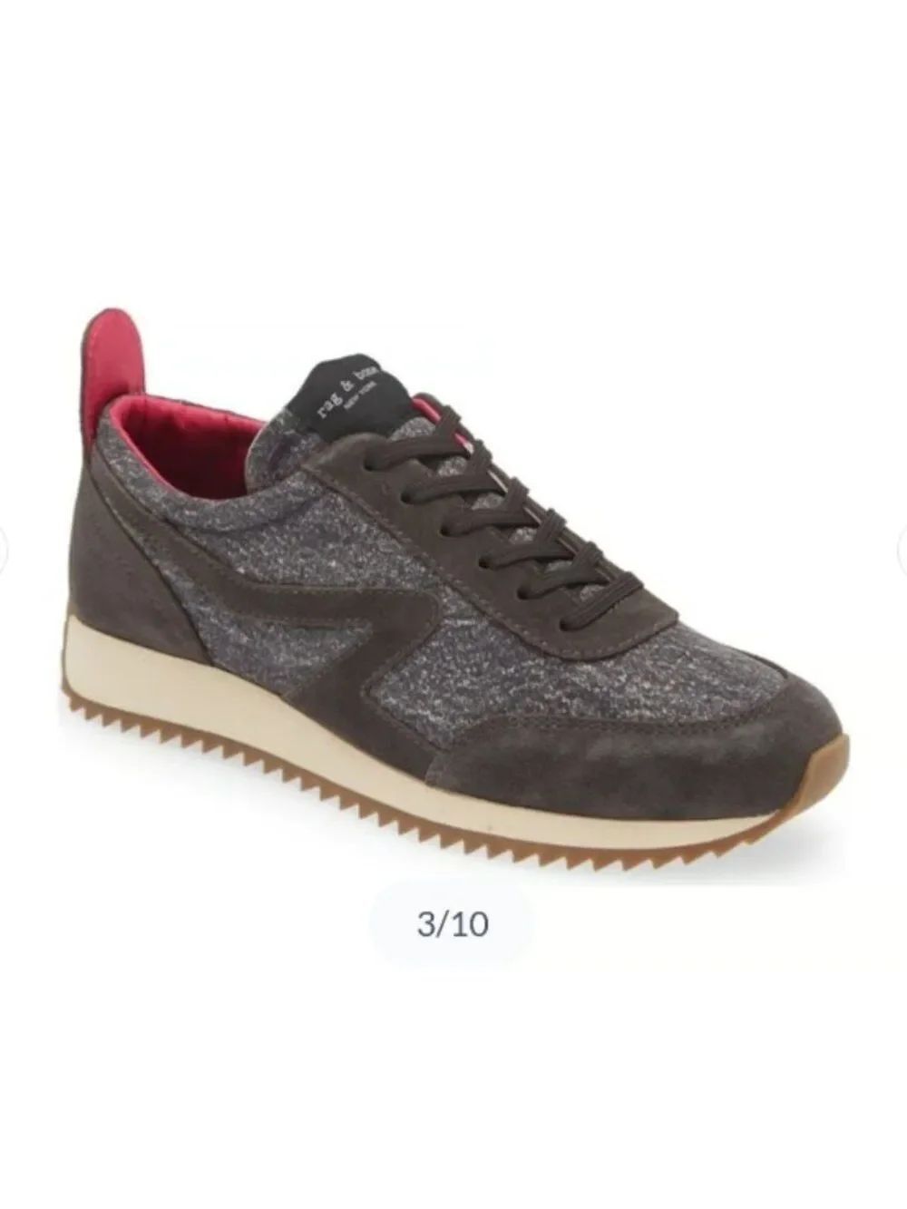 Rag & Bone Retro Runner Sneakers Size 39 (US Women’s 8.5-9) Gray Denim Gum